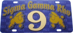 View Buying Options For The Sigma Gamma Rho Printed Line #9 License Plate