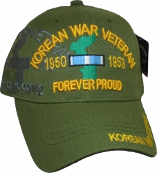 View Buying Options For The Korean War Veteran Forever Proud Map Shadow Mens Cap