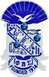 View Buying Options For The Phi Beta Sigma Crystal Stones Shield Lapel Pin