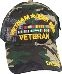 View Buying Options For The Vietnam + Desert Storm War Veteran Ribbon Shadow Mens Cap