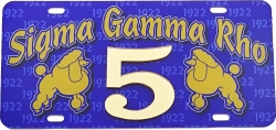 View Buying Options For The Sigma Gamma Rho Printed Line #5 License Plate