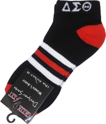 View Buying Options For The Delta Sigma Theta Striped Pair Ladies Ankle Socks