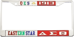 View Buying Options For The Eastern Star + Delta Sigma Theta Split License Plate Frame