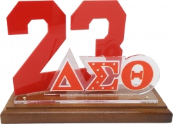 View Buying Options For The Delta Sigma Theta Acrylic Desktop Line #23 With Wooden Base