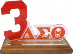 View Buying Options For The Delta Sigma Theta Acrylic Desktop Line #3 With Wooden Base