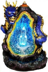 View Buying Options For The Blue Dragon With Crystals Backflow Cone Burner