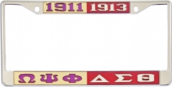 View Buying Options For The Omega Psi Phi + Delta Sigma Theta Split License Plate Frame