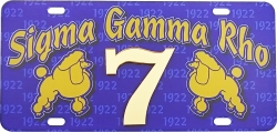 View Buying Options For The Sigma Gamma Rho Printed Line #7 License Plate