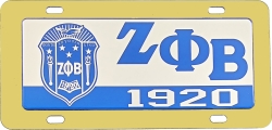 View Buying Options For The Zeta Phi Beta Domed Crest Tag License Plate