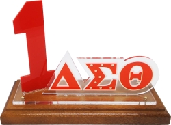 View Buying Options For The Delta Sigma Theta Acrylic Desktop Line #1 With Wooden Base