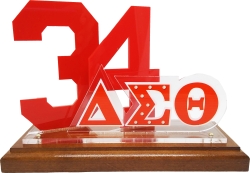 View Buying Options For The Delta Sigma Theta Acrylic Desktop Line #34 With Wooden Base