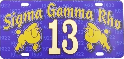 View Buying Options For The Sigma Gamma Rho Printed Line #13 License Plate