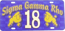 View Buying Options For The Sigma Gamma Rho Printed Line #18 License Plate