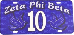 View Buying Options For The Zeta Phi Beta Printed Line #10 License Plate