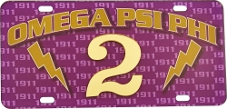 View Buying Options For The Omega Psi Phi Printed Line #2 License Plate