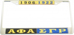 View Buying Options For The Alpha Phi Alpha + Sigma Gamma Rho Split Founder Year License Plate Frame