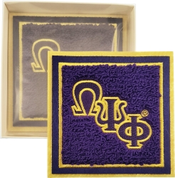 View Buying Options For The Omega Psi Phi Chenille Drink Coaster Set [Pre-Pack]