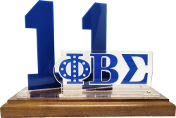 View Buying Options For The Phi Beta Sigma Acrylic Desktop Line #11 With Wooden Base