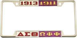 View Product Detials For The Delta Sigma Theta + Omega Psi Phi Split License Plate Frame