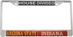 View Buying Options For The Arizona State + Indiana House Divided Split License Plate Frame