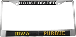 View Buying Options For The Iowa + Purdue House Divided Split License Plate Frame