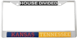 View Buying Options For The Kansas + Tennessee House Divided Split License Plate Frame