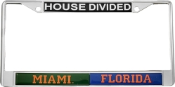 View Buying Options For The Miami + Florida House Divided Split License Plate Frame