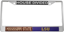 View Buying Options For The Mississippi State + LSU House Divided Split License Plate Frame