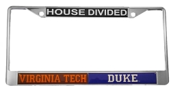 View Buying Options For The Virginia Tech + Duke House Divided Split License Plate Frame