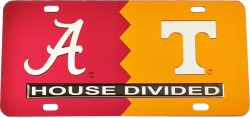 View Buying Options For The Alabama + Tennessee House Divided Split License Plate Tag