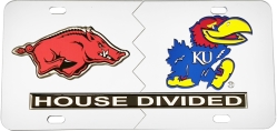 View Buying Options For The Arkansas + Kansas House Divided Split License Plate Tag