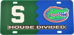 View Buying Options For The Michigan State + Florida House Divided Split License Plate Tag