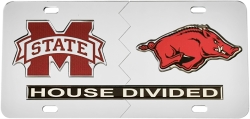 View Buying Options For The Mississippi State + Arkansas House Divided Split License Plate Tag