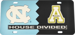 View Buying Options For The North Carolina + Appalachian State House Divided Split License Plate Tag