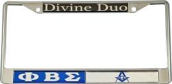 View Buying Options For The Phi Beta Sigma + Mason Split Divine Duo License Plate Frame