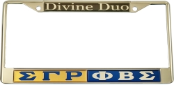 View Buying Options For The Sigma Gamma Rho + Phi Beta Sigma Split Divine Duo License Plate Frame