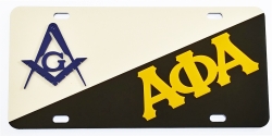 View Buying Options For The Mason + Alpha Phi Alpha Two Group Split License Plate