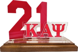 View Buying Options For The Kappa Alpha Psi Acrylic Desktop Line #21 With Wooden Base