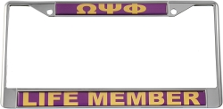 View Buying Options For The Omega Psi Phi Life Member Domed License Plate Frame