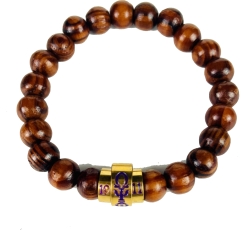 View Buying Options For The Omega Psi Phi Natural Wood Bead Bracelet