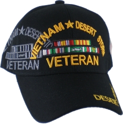 View Buying Options For The Vietnam + Desert Storm War Veteran Ribbon Shadow Mens Cap