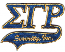 View Product Detials For The Sigma Gamma Rho Tail Tackle Twill Iron-On Patch