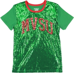 View Buying Options For The Big Boy Mississippi Valley State Delta Devils S7 Ladies Sequins Tee