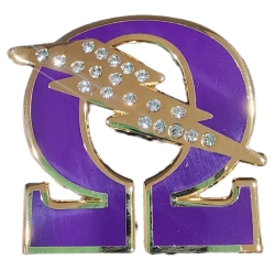 View Buying Options For The Omega Psi Phi Rhinestone Que Bolt Lapel Pin