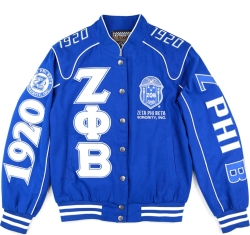 View Buying Options For The Big Boy Zeta Phi Beta Divine 9 S12 Racing Twill Jacket