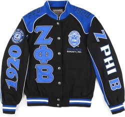 View Buying Options For The Big Boy Zeta Phi Beta Divine 9 S12 Racing Twill Jacket