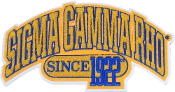 View Buying Options For The Sigma Gamma Rho Curved Design Chenille Iron-On Patch