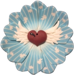 View Buying Options For The Fimo Round Winged Heart Dish Incense Burner