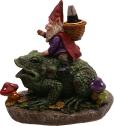 View Buying Options For The Gnome Riding Frog Backflow Incense Cone Burner