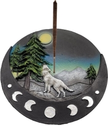 View Buying Options For The Wolf With Moons Incense Burner